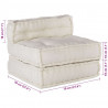 Modułowa sofa w kolorze kremowym, 70x70x54, tkanina