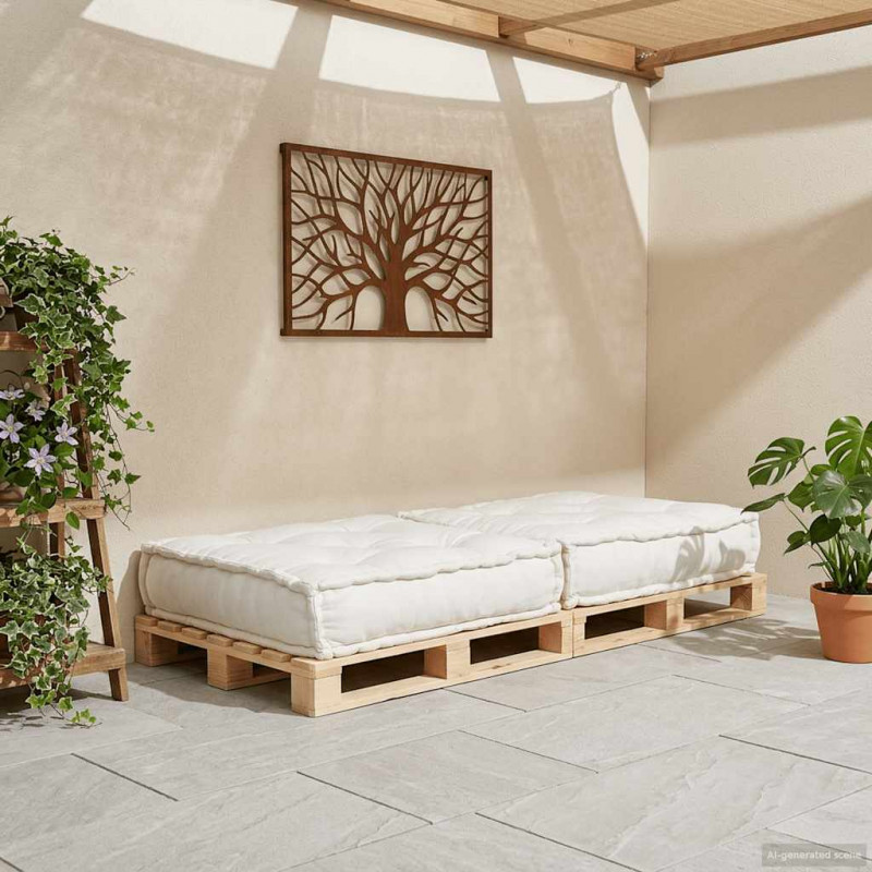 Modułowa sofa kremowa 70x70x36 Tkanina