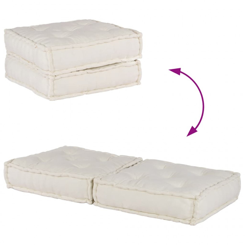 Modułowa sofa kremowa 70x70x36 Tkanina