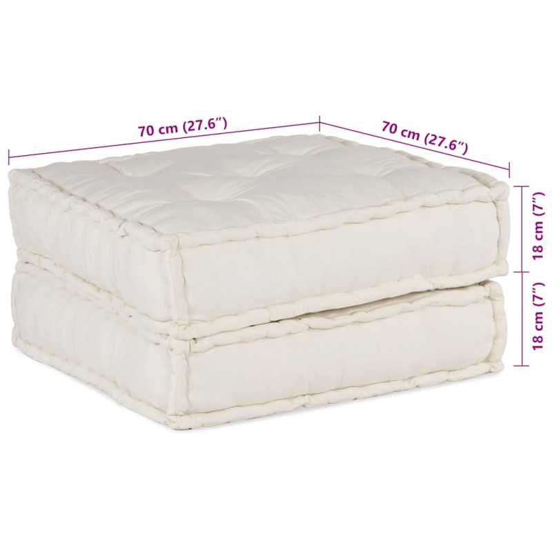 Modułowa sofa kremowa 70x70x36 Tkanina