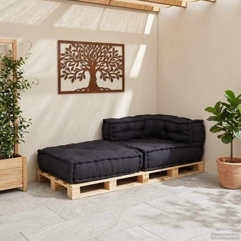 Modułowa sofa, antracytowa, 70x70x54, tkanina