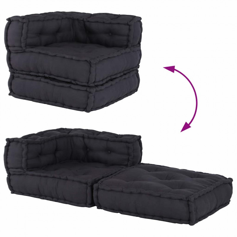 Modułowa sofa, antracytowa, 70x70x54, tkanina