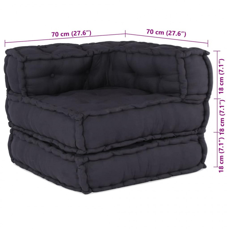 Modułowa sofa, antracytowa, 70x70x54, tkanina