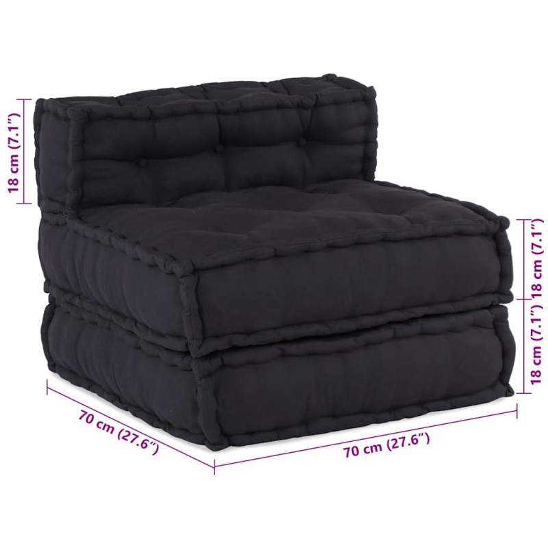 Modułowa sofa, antracytowa, 70x70x54, tkanina