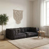 2-osobowa sofa modułowa, antracytowa, 140x70x36, tkanina
