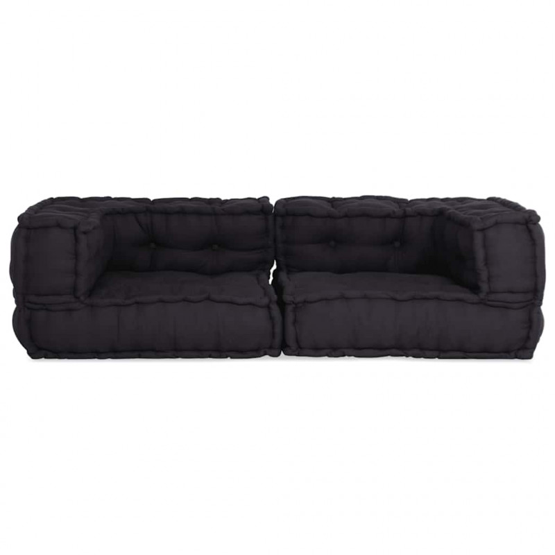2-osobowa sofa modułowa, antracytowa, 140x70x36, tkanina