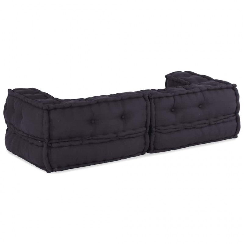 2-osobowa sofa modułowa, antracytowa, 140x70x36, tkanina