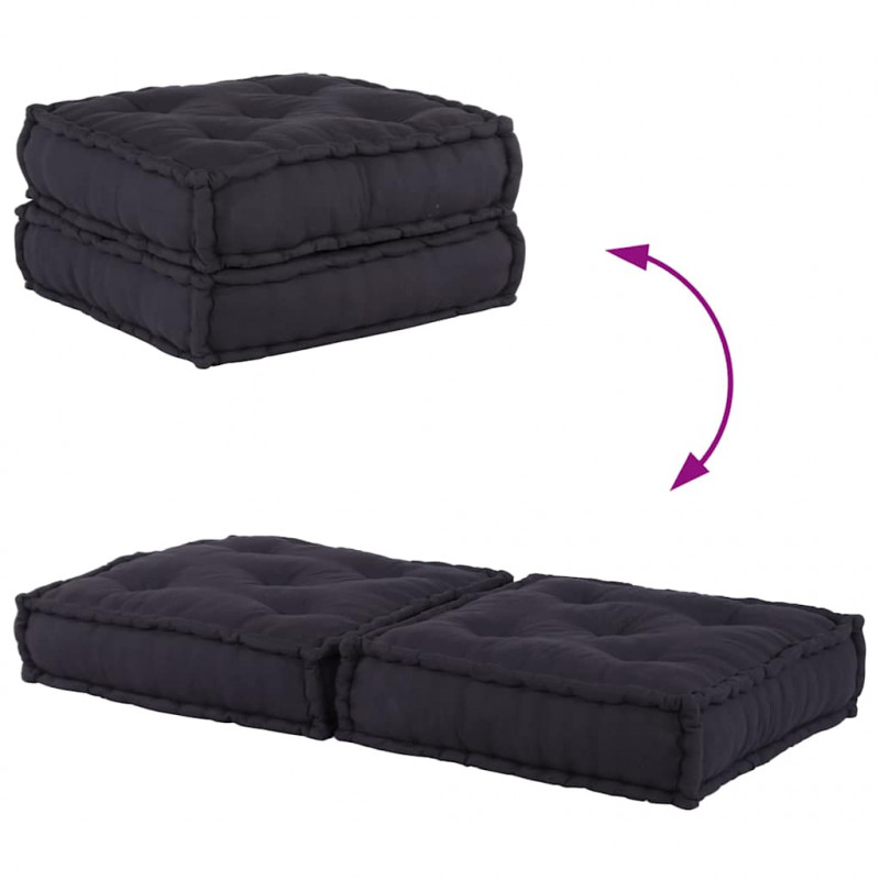 2-osobowa sofa modułowa, antracytowa, 140x70x36, tkanina