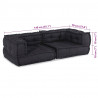 2-osobowa sofa modułowa, antracytowa, 140x70x36, tkanina