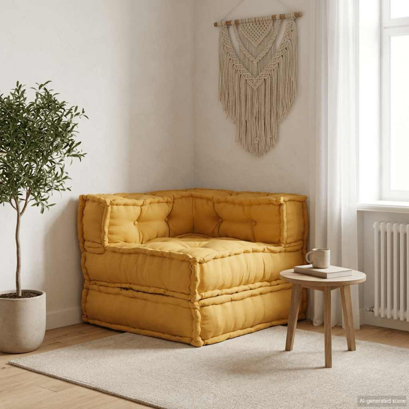Modułowa sofa, żółty, 70x70x54, tkanina
