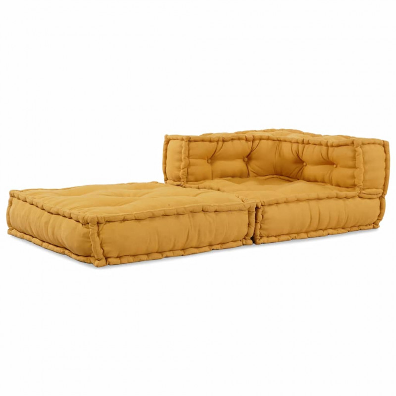 Modułowa sofa, żółty, 70x70x54, tkanina