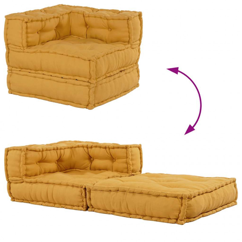 Modułowa sofa, żółty, 70x70x54, tkanina