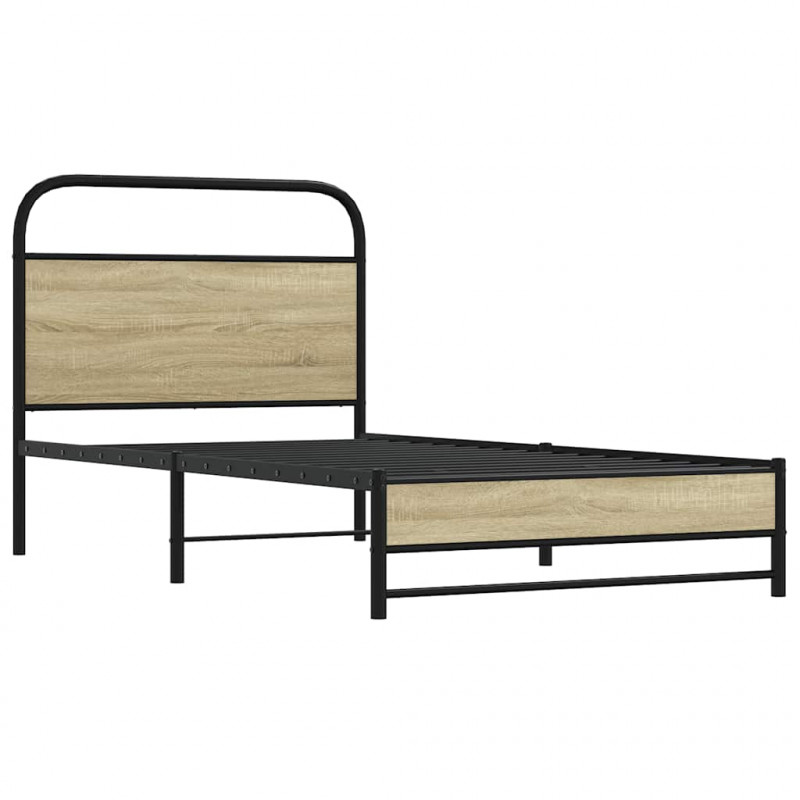 Łóżko bez materaca, 107x203 cm, dąb sonoma
