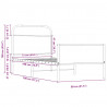 Łóżko bez materaca, 75x190 cm, dąb sonoma