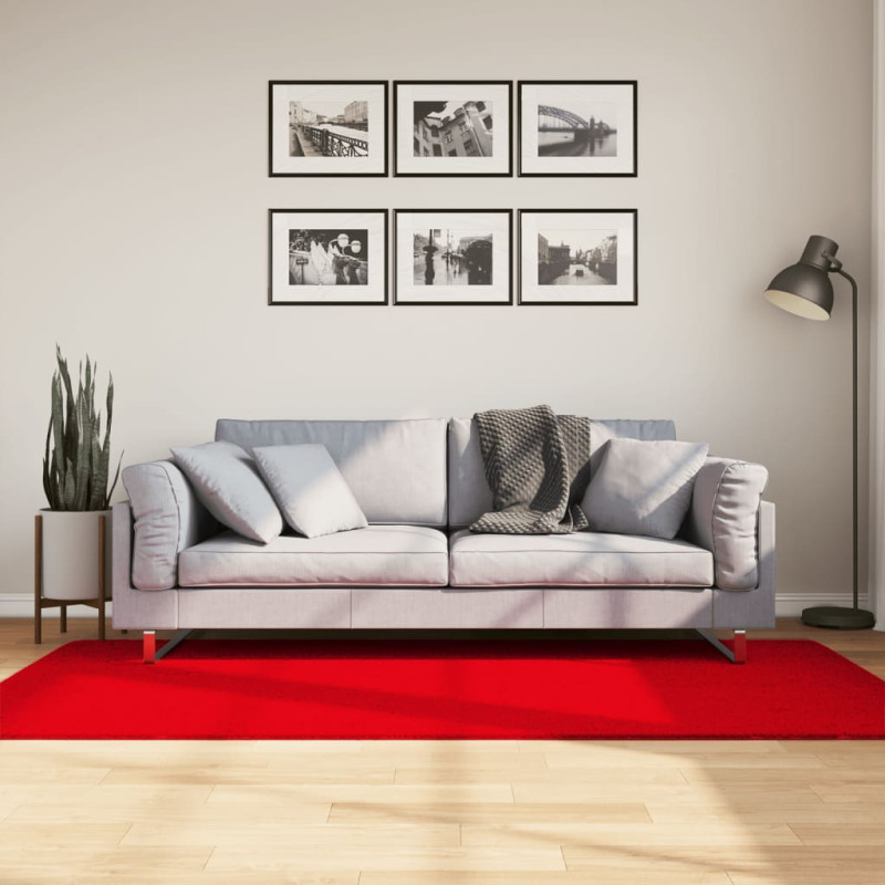 Dywan HUARTE z krótkim włosiem, czerwony, 100x200 cm