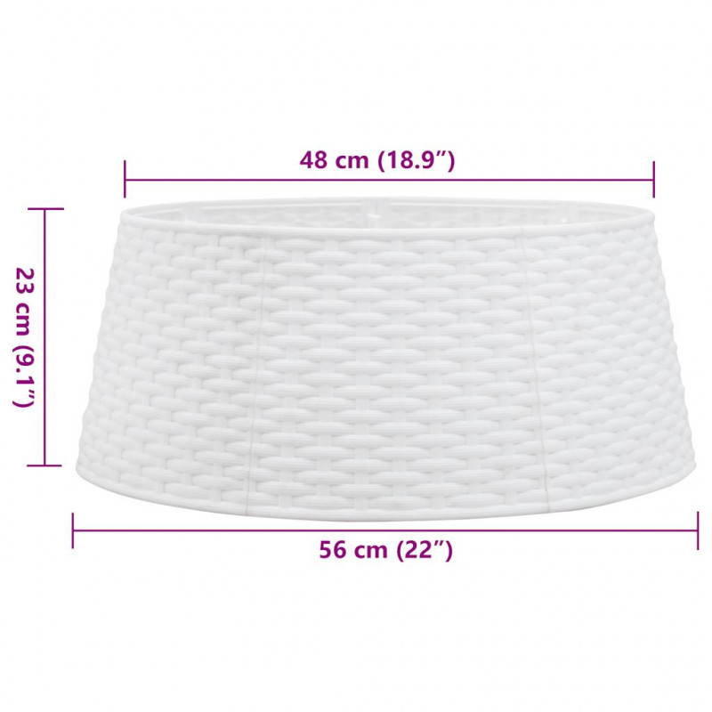 Osłona pod choinkę, biała, Ø56x23 cm, plastikowa