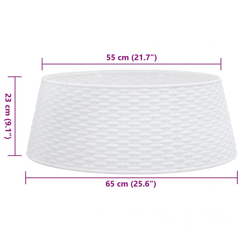 Osłona pod choinkę, biała, Ø65x23 cm, plastikowa