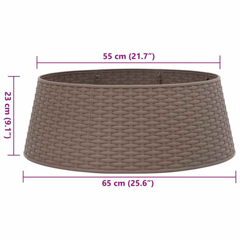 Osłona pod choinkę, brązowa, Ø65x23 cm, plastikowa
