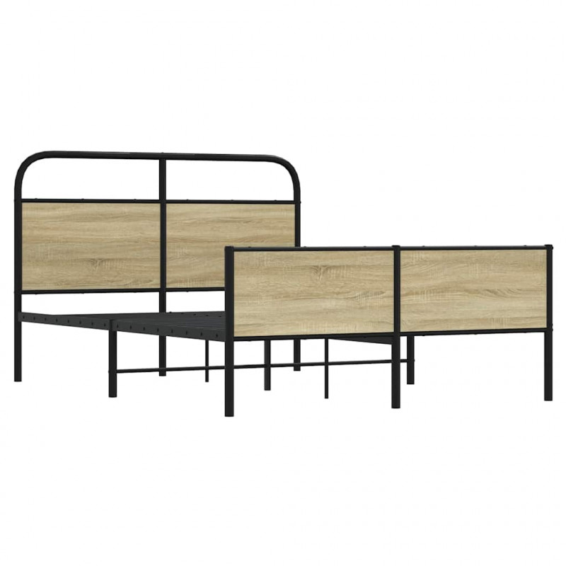 Łóżko bez materaca, 140x190 cm, dąb sonoma