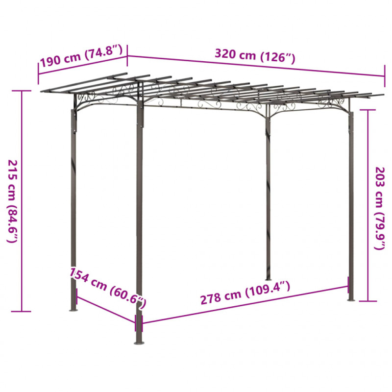 Pergola ogrodowa, stalowa