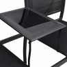 Ławka ogrodowa dla 2 osób, 131 cm, stal i textilene, czarna