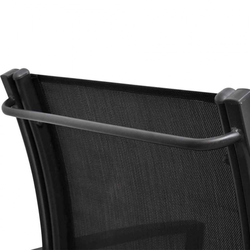 Ławka ogrodowa dla 2 osób, 131 cm, stal i textilene, czarna