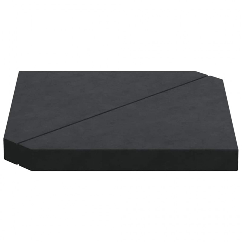 Obciążniki do parasola, 2 szt., czarny granit, trójkątne, 14 kg