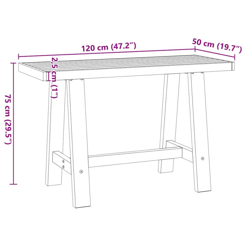 Biurko, NOAIN, 120x50x75 cm, lite drewno sosnowe