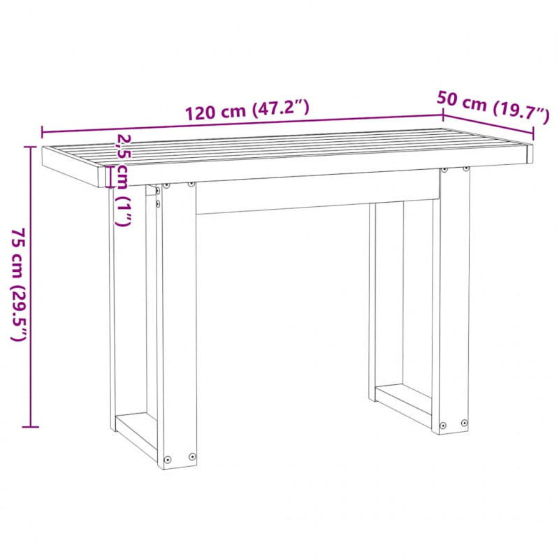 Biurko, NOAIN, 120x50x75 cm, lite drewno sosnowe