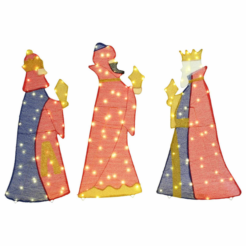 Oświetlenie Choinkowe 3 Króli 3 pcs Ciepła biel 105 cm tkanina