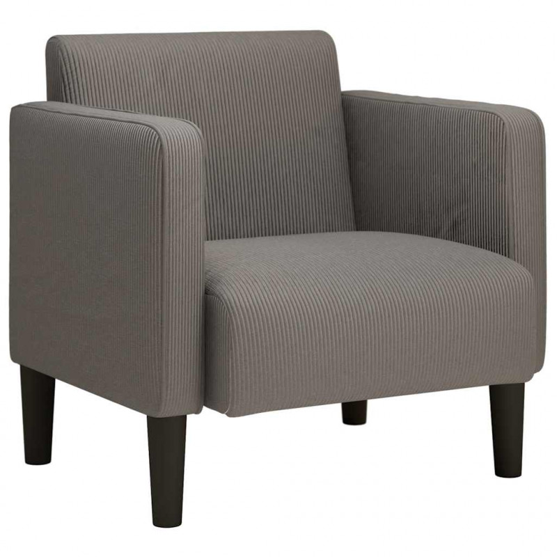 Sofa Fotel z Podłokietnikami Jasnoszary 54 cm Tkanina Kordowa