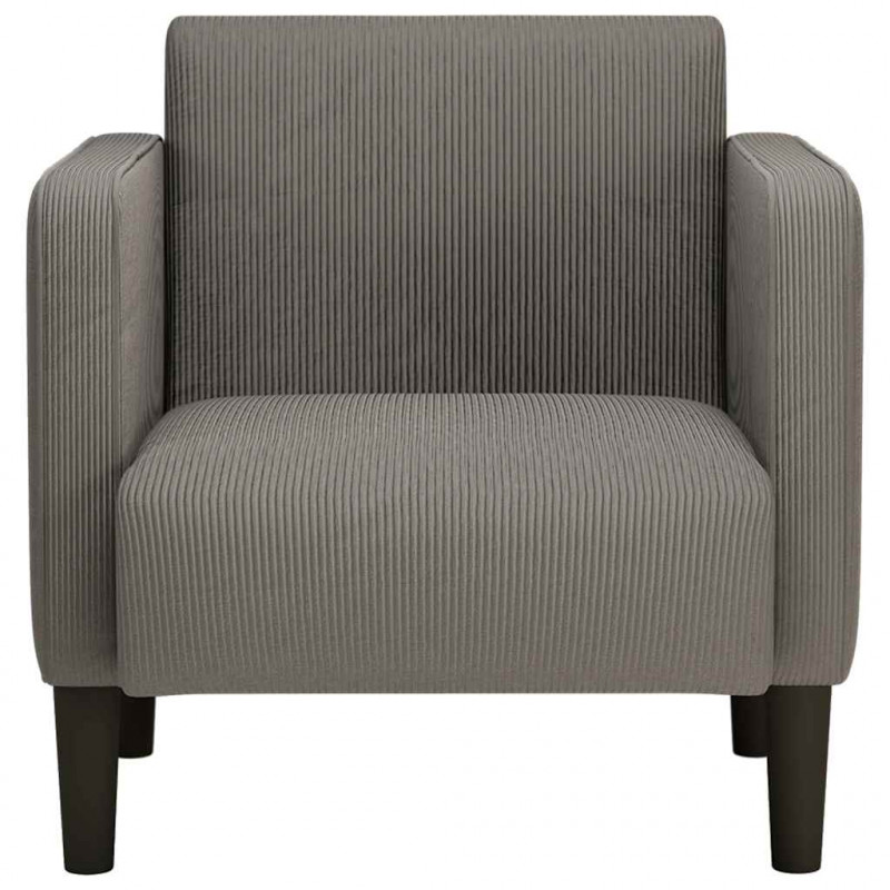 Sofa Fotel z Podłokietnikami Jasnoszary 54 cm Tkanina Kordowa