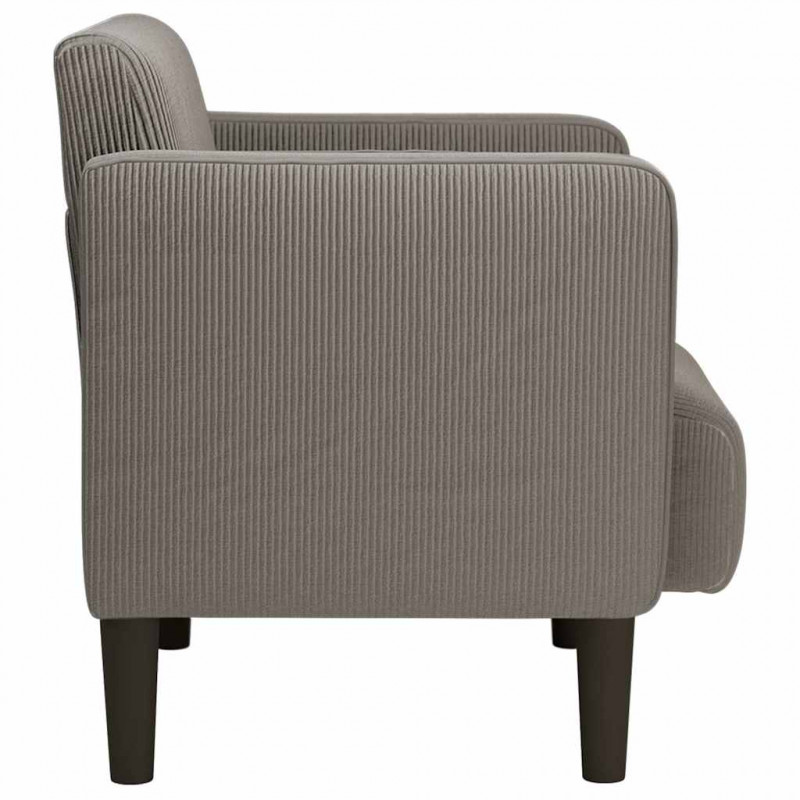 Sofa Fotel z Podłokietnikami Jasnoszary 54 cm Tkanina Kordowa