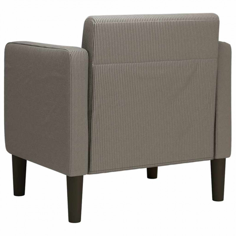 Sofa Fotel z Podłokietnikami Jasnoszary 54 cm Tkanina Kordowa