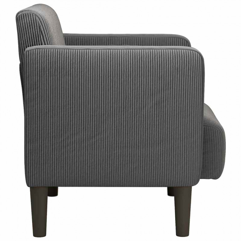 Sofa Fotel z Podłokietnikami Ciemnoszary 54 cm Tkanina Corduroy