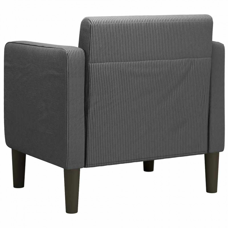Sofa Fotel z Podłokietnikami Ciemnoszary 54 cm Tkanina Corduroy