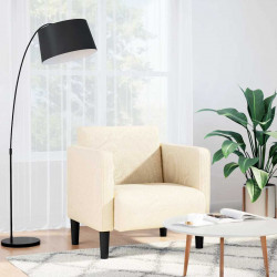 Sofa Fotel z Podłokietnikami Kremowy 54 cm Tkanina Corduroy