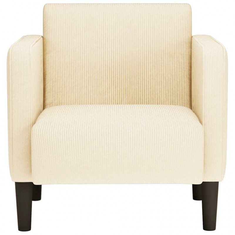 Sofa Fotel z Podłokietnikami Kremowy 54 cm Tkanina Corduroy