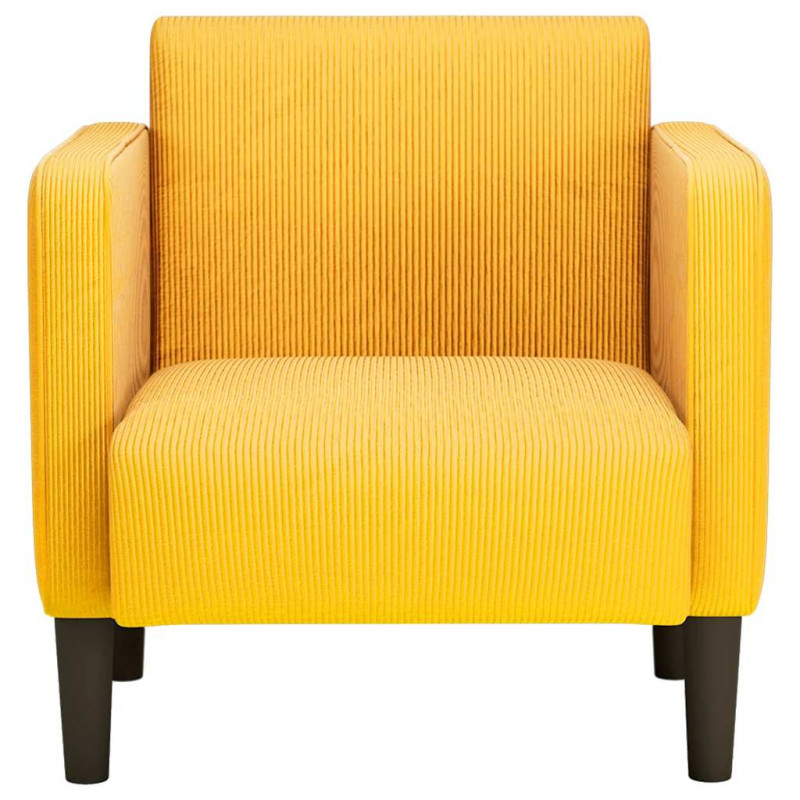 Sofa Fotel z Podłokietnikami Jasnożółty 54 cm Tkanina Kordowa