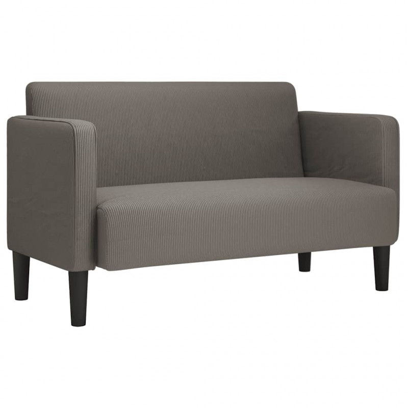 Sofa dwuosobowa jasnoszara 109 cm Tkanina sztruksowa