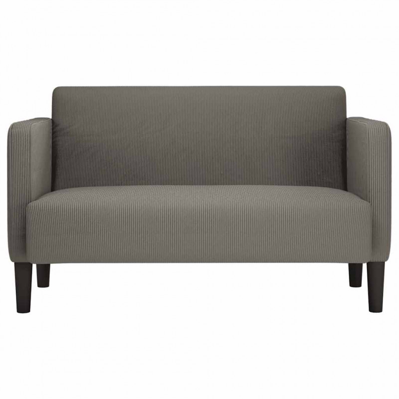 Sofa dwuosobowa jasnoszara 109 cm Tkanina sztruksowa
