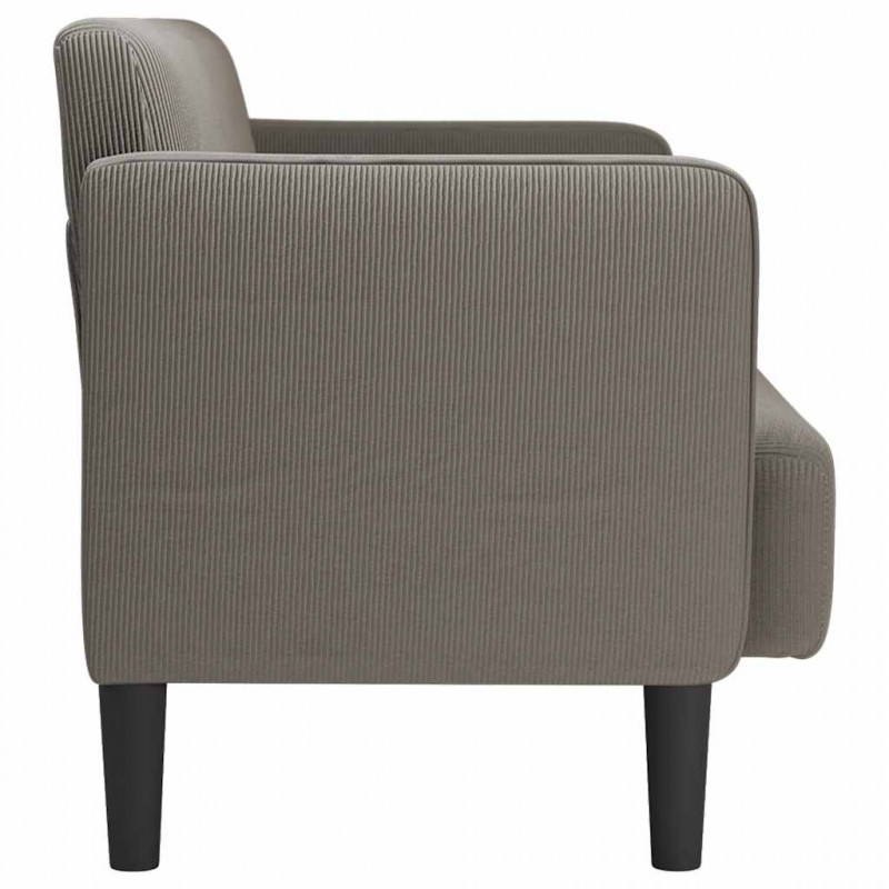 Sofa dwuosobowa jasnoszara 109 cm Tkanina sztruksowa