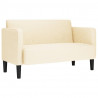 Sofa dwuosobowa kremowa 109 cm Tkanina sztruksowa
