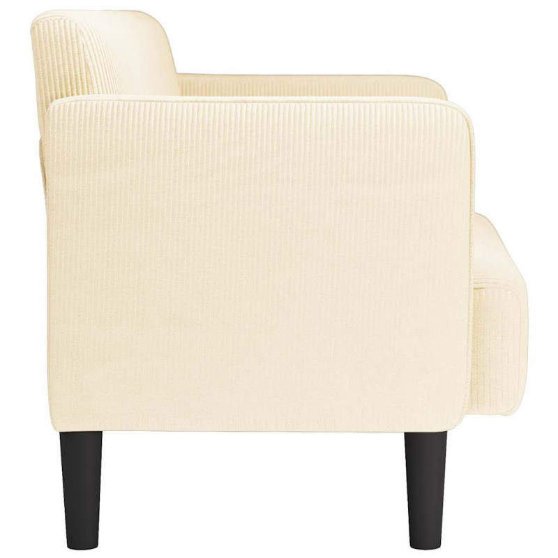 Sofa dwuosobowa kremowa 109 cm Tkanina sztruksowa
