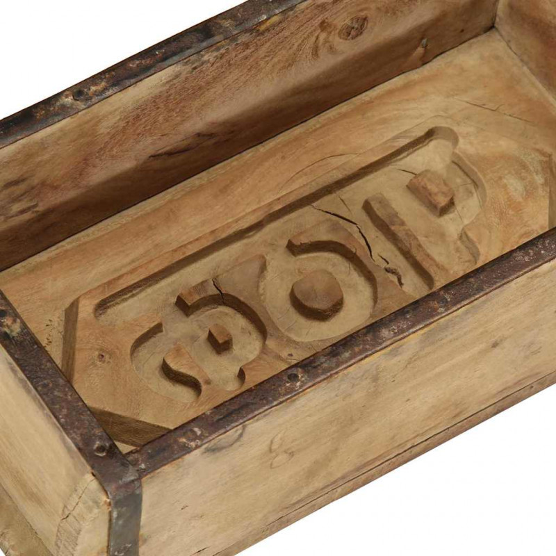 Taca Brązowy 30 x 15 x 9 cm Lite Drewno Recyklingowe