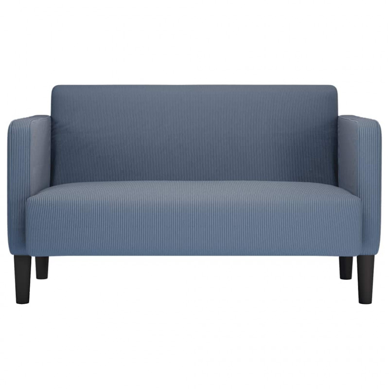Sofa dwuosobowa niebieska 109 cm tkanina sztruksowa