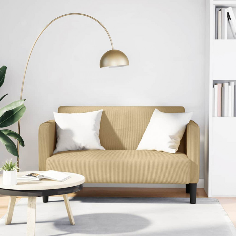 Sofa dwuosobowa szarozielona 109 cm Tkanina sztruksowa
