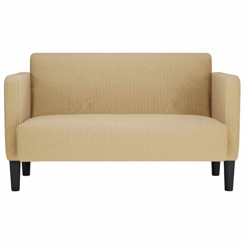 Sofa dwuosobowa szarozielona 109 cm Tkanina sztruksowa