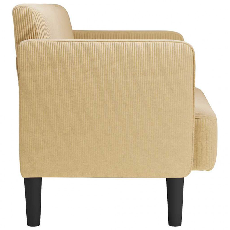 Sofa dwuosobowa szarozielona 109 cm Tkanina sztruksowa