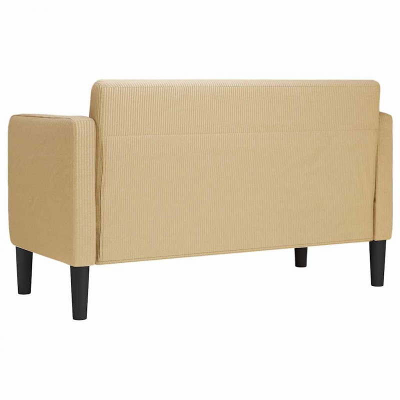 Sofa dwuosobowa szarozielona 109 cm Tkanina sztruksowa